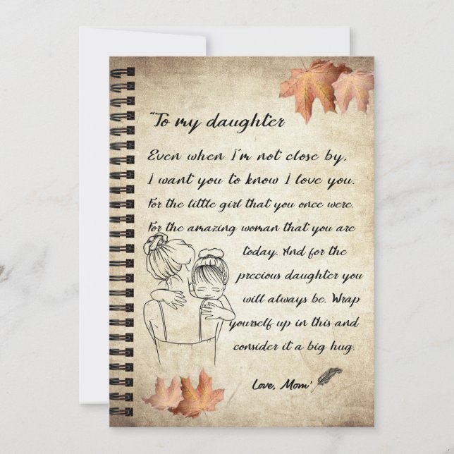 Daughter Gift | Letter To My Daughter From Mom Holiday Card (Front)