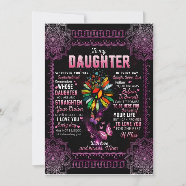 Daughter Gift | Letter To My Daughter From Mom Invitation (Front)