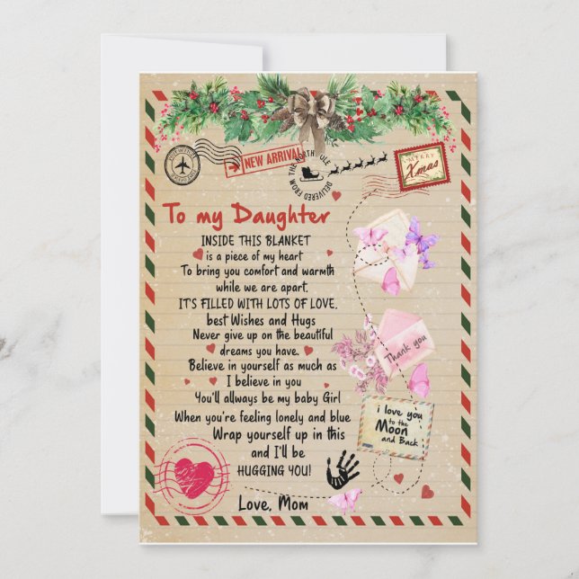Daughter Gift | Letter To My Daughter From Mom Invitation (Front)