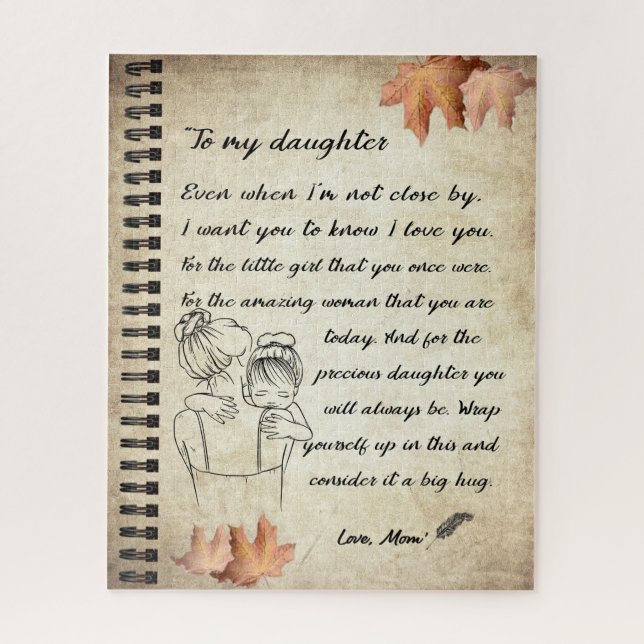Daughter Gift | Letter To My Daughter From Mom Jigsaw Puzzle (Vertical)