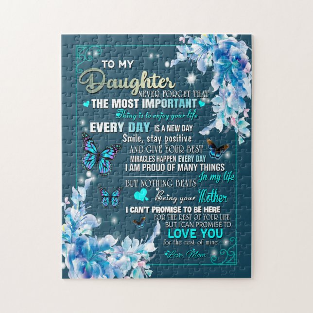 Daughter Gift | Letter To My Daughter From Mom Jigsaw Puzzle (Vertical)