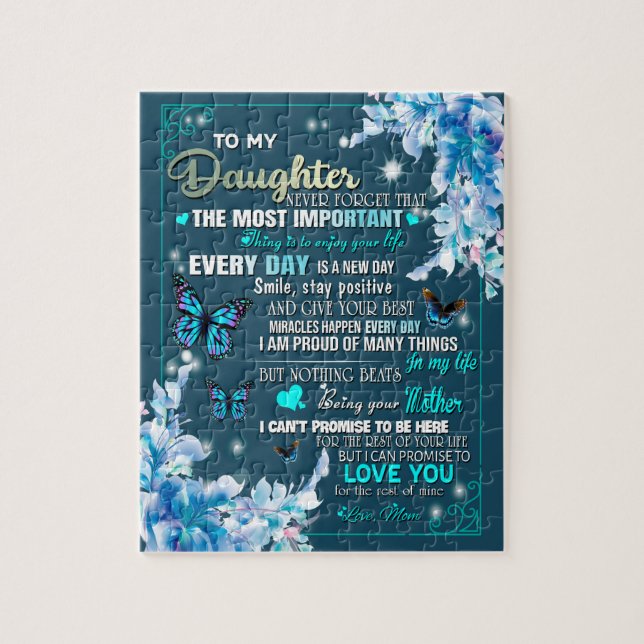 Daughter Gift | Letter To My Daughter From Mom Jigsaw Puzzle (Vertical)