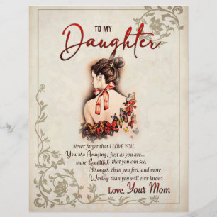 Daughter Gift   Letter To My Daughter From Mom Letterhead