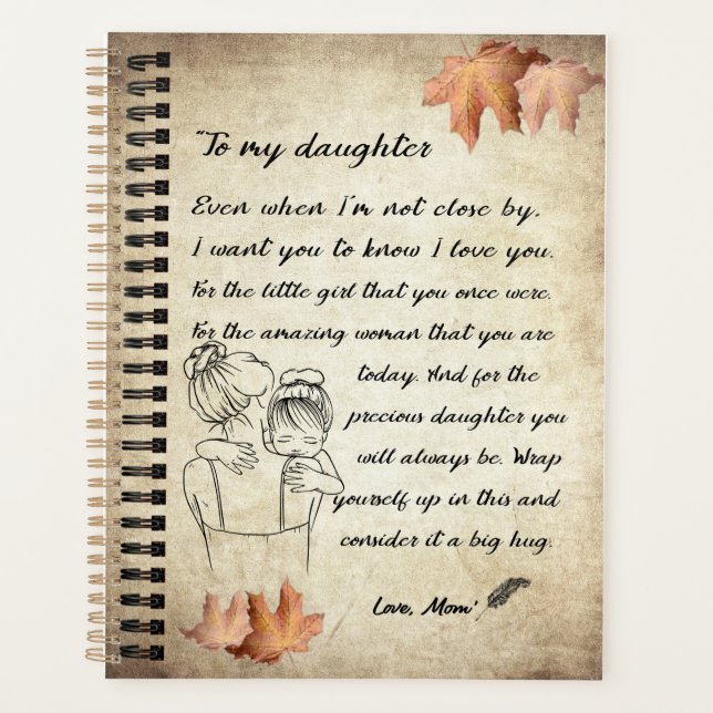 Daughter Gift | Letter To My Daughter From Mom Planner (Front)
