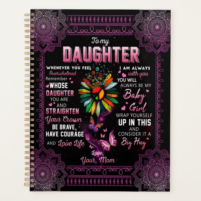 Daughter Gift | Letter To My Daughter From Mom Planner (Front)