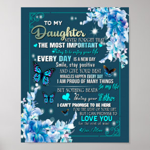Daughter Gift   Letter To My Daughter From Mom Poster