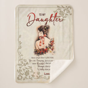 Daughter Gift   Letter To My Daughter From Mom Sherpa Blanket