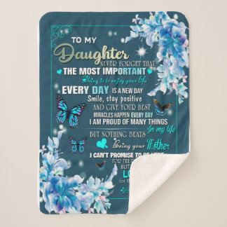 Daughter Gift | Letter To My Daughter From Mom Sherpa Blanket