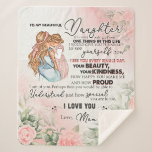 Daughter Gift   Letter To My Daughter From Mom Sherpa Blanket