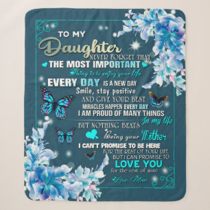 Daughter Gift   Letter To My Daughter From Mom Sherpa Blanket