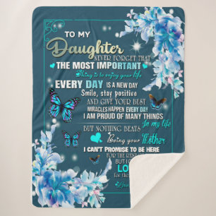 Daughter Gift   Letter To My Daughter From Mom Sherpa Blanket