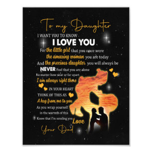 Daughter Gift  Letter To My Daughter Love From Dad Photo Print