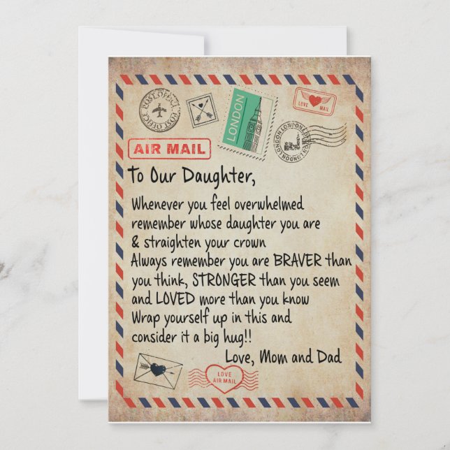 Daughter Gift | To Our Daughter Love From Mom Dad Invitation (Front)