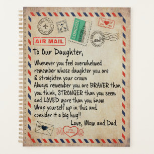 Daughter Gift To Our Daughter Love From Mom Dad Planner