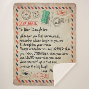 Daughter Gift To Our Daughter Love From Mom Dad Sherpa Blanket