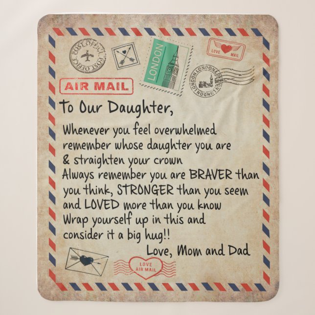 Daughter Gift | To Our Daughter Love From Mom Dad Sherpa Blanket (Front)