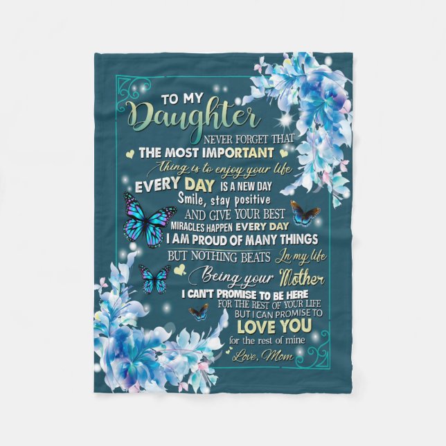 Daughter Gifts | Letter To My Daughter From Dad Fleece Blanket (Front)