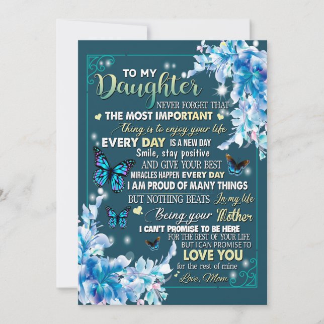 Daughter Gifts | Letter To My Daughter From Dad Holiday Card (Front)