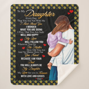 Daughter Gifts   Letter To My Daughter From Dad Sherpa Blanket
