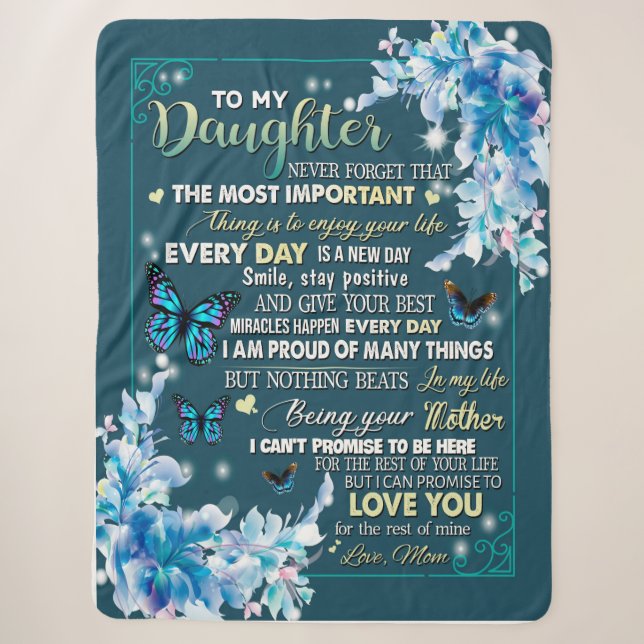 Daughter Gifts | Letter To My Daughter From Dad Sherpa Blanket (Front)