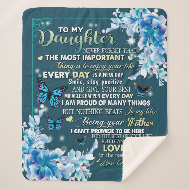 Daughter Gifts | Letter To My Daughter From Dad Sherpa Blanket (Front)