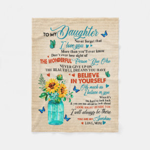 Daughter Gifts Letter To My Daughter From Mom Fleece Blanket