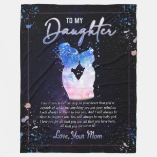 Daughter Gifts   Letter To My Daughter From Mom Fleece Blanket