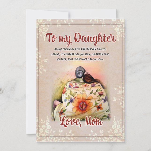 Daughter Gifts | Letter To My Daughter From Mom Invitation (Front)
