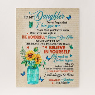 Daughter Gifts   Letter To My Daughter From Mom Jigsaw Puzzle