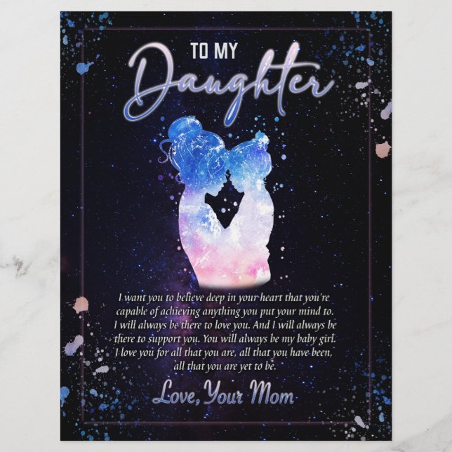 Daughter Gifts | Letter To My Daughter From Mom Letterhead (Front)
