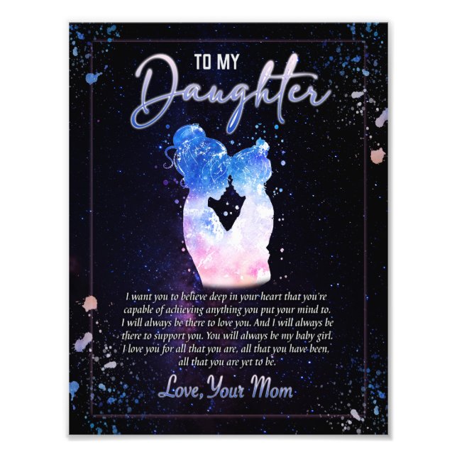 Daughter Gifts | Letter To My Daughter From Mom Photo Print (Front)