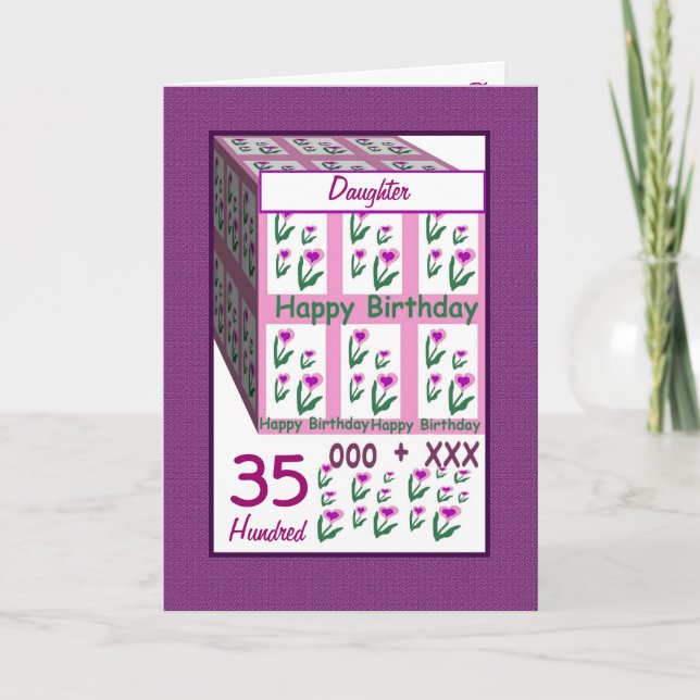 DAUGHTER - Happy 35th Birthday Card (Front)
