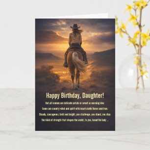 Daughter Happy Birthday Cowgirl Spirit Horse Card