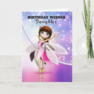 Daughter, Happy Birthday cute fairy dancing Card