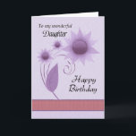 Daughter - Happy Birthday - Digital Floral Card<br><div class="desc">Modern Birthday Greeting card in a floral digital art design in soft purple shades with a pink border for your Daughter on her Birthday with a sweet verse on the inner card that you can use or add your own sentiments. ©2015 - SmudgeArt / Madeline M Allen</div>