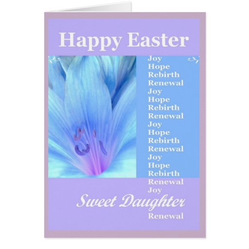 DAUGHTER - Happy Easter with Lily Greeting Card | Zazzle