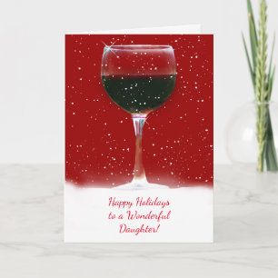 Daughter Happy Holidays Funny Wine Themed Card
