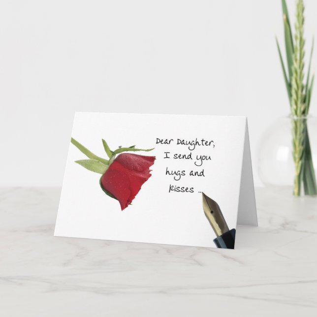 Daughter Happy Valentine's Day Roses Holiday Card (Front)