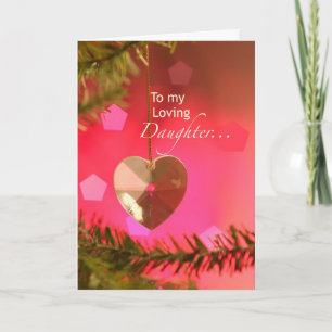 Daughter Heart on Tree Christmas Card