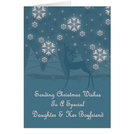 Daughter & Her Boyfriend Reindeer Christmas Card
