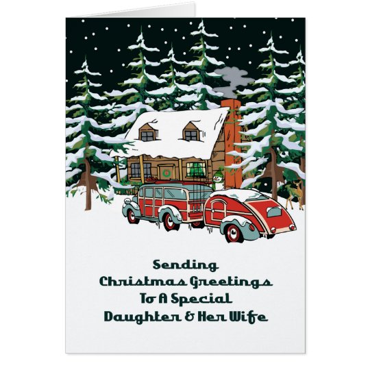 Daughter & Her Wife Christmas Greetings Card