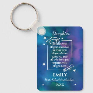 Daughter High School Graduation Name Year Keychain