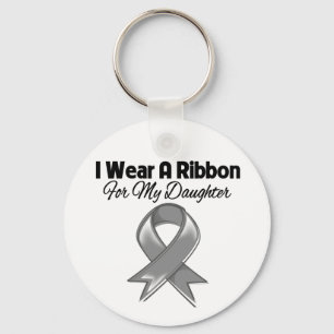 Daughter  - I Wear A Grey Ribbon Keychain
