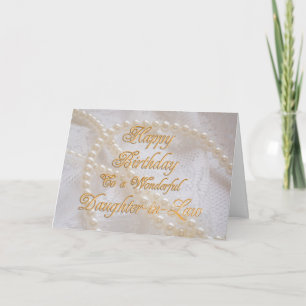 Daughter-in-Law, a birthday card with pearls