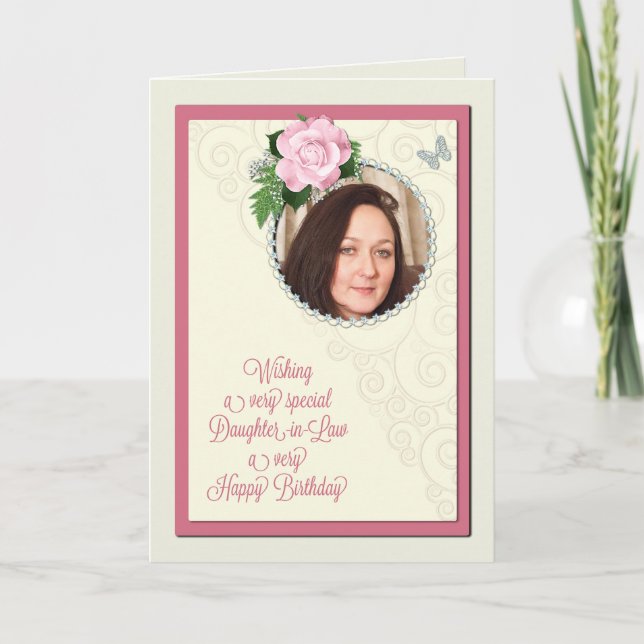 Daughter-in-law, add a photo,birthday card (Front)