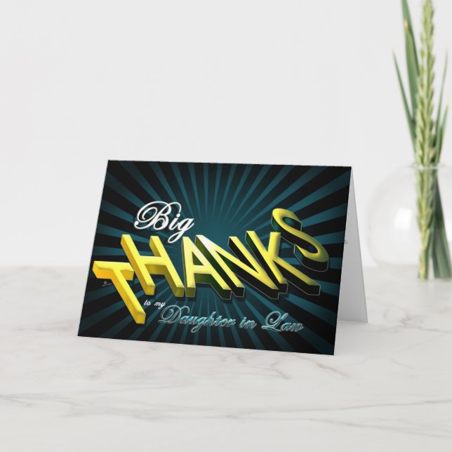 daughter in law Big Thanks star explosionThank You Holiday Card (Front)