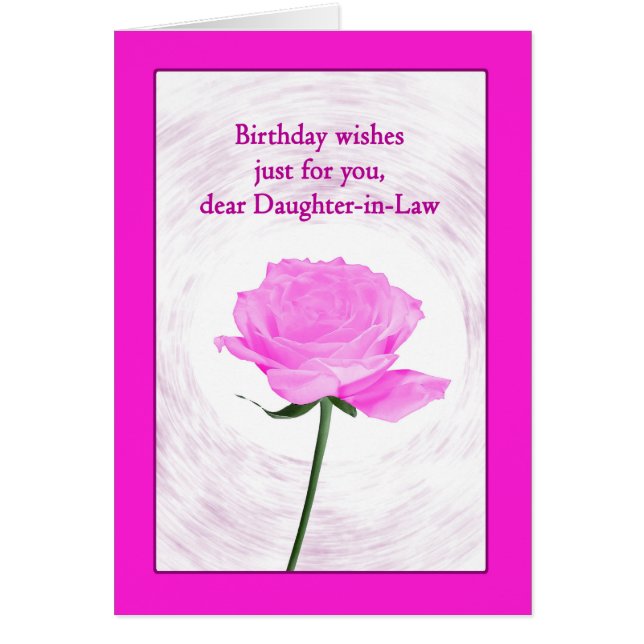 Daughter in Law Birthday Beautiful Pink Rose (Front)