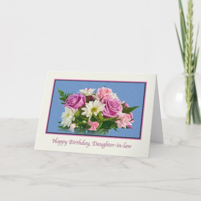 Daughter-in-law, Birthday, Floral, Roses Card (Front)