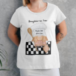 Daughter in Law Birthday Gnome Chef Cook T-Shirt<br><div class="desc">This gift for your daughter-in-law, features a whimsical gnome chef wearing a chef's hat and apron, with a distinctive ponytail. The gnome is holding a wooden spoon, ready to whip up birthday magic. The background is a delightful chequered pattern, adding a touch of kitchen charm to the scene. There's a...</div>