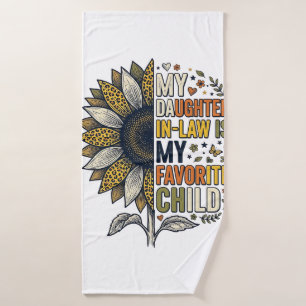 Daughter In Law Favorite Child Sunflower Vintage S Bath Towel